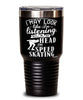 Funny Speed Skating Tumbler I May Look Like I'm Listening But In My Head I'm Speed Skating 30oz Stainless Steel Black