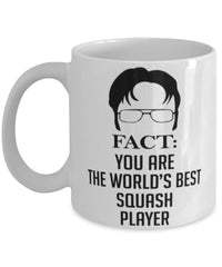 Funny Squash Mug Fact You Are The Worlds B3st Squash Player Coffee Cup White