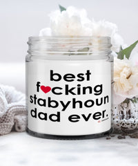 Funny Stabyhoun Dog Candle B3st F-cking Stabyhoun Dad Ever 9oz Vanilla Scented Candles Soy Wax