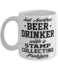 Funny Stamp Collector Mug Just Another Beer Drinker With A Stamp Collecting Problem Coffee Cup 11oz White