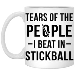 Funny Stickball mug gift Tears Of The People I Beat In Stickball coffee cup 11oz white XP8434