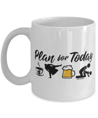 Funny Sumo Wrestler Mug Adult Humor Plan For Today Sumo Coffee Mug 11oz 15oz White