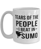 Funny Sumo Wrestler Mug Tears Of The People I Beat In Sumo Coffee Mug 15oz White