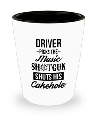 Funny Supernatural Shot Glass Driver Picks The Music Shotgun Shuts His Cakehole