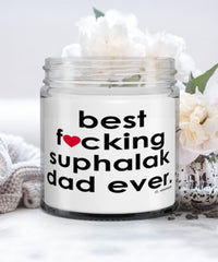 Funny Suphalak Cat Candle B3st F-cking Suphalak Dad Ever 9oz Vanilla Scented Candles Soy Wax