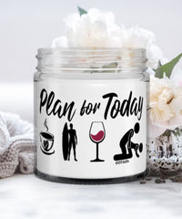 Funny Surfer Candle Adult Humor Plan For Today Surfing Wine 9oz Vanilla Scented Candles Soy Wax