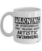 Funny Surfing Mug Warning May Spontaneously Start Talking About Artistic Swimming Coffee Cup White