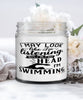 Funny Swimmer Candle I May Look Like I'm Listening But In My Head I'm Swimming 9oz Vanilla Scented Candles Soy Wax