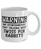 Funny Swiss Fox Rabbit Mug Warning May Spontaneously Start Talking About Swiss Fox Rabbits Coffee Cup White