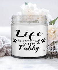 Funny Tabby Cat Candle Life Is Better With A Tabby 9oz Vanilla Scented Candles Soy Wax