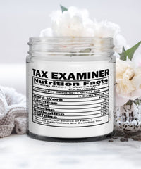 Funny Tax Examiner Candle Nutrition Facts 9oz Vanilla Scented Candles Soy Wax