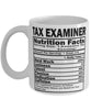 Funny Tax Examiner Nutritional Facts Coffee Mug 11oz White