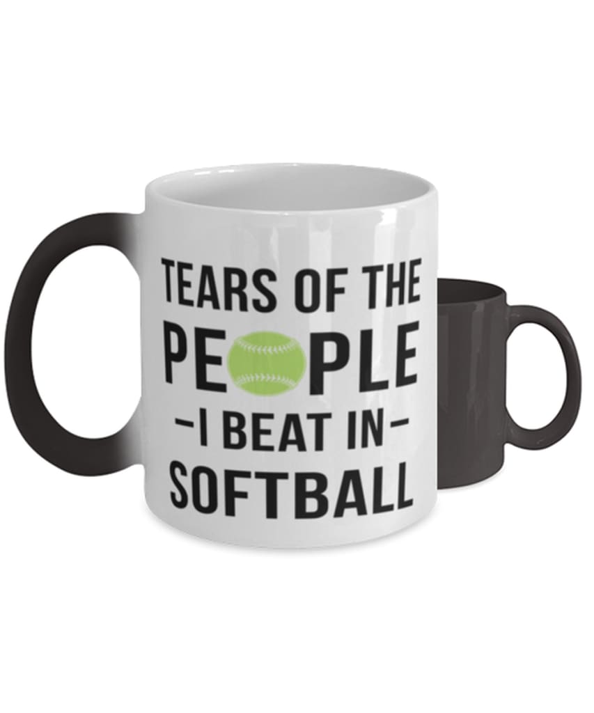 Funny Tears Of The People I Beat In Softball Coffee Mug Color Changing 11oz