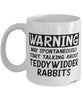 Funny Teddywidder Rabbit Mug Warning May Spontaneously Start Talking About Teddywidder Rabbits Coffee Cup White
