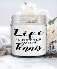 Funny Tennis Candle Life Is Better With Tennis 9oz Vanilla Scented Candles Soy Wax