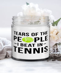 Funny Tennis Player Candle Tears Of The People I Beat In Tennis 9oz Vanilla Scented Candles Soy Wax