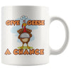 Funny Thanksgiving Turkey Mug Give Geese A Chance 11oz White Coffee Mugs