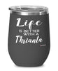Funny Thrianta Rabbit Wine Glass Life Is Better With A Thrianta 12oz Stainless Steel Black