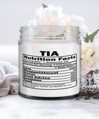 Funny Tia Candle Nutrition Facts 9oz Vanilla Scented Candles Soy Wax