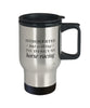 Funny Travel Mug Introverted But Willing To Discuss Horse Racing 14oz Stainless Steel Black