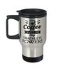 Funny Triathlon Travel Mug Coffee Gives Me My Triathlete Powers 14oz Stainless Steel