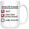 Funny Trump Brexit Zombie Mug Apocalypse Roadmap 15oz White Coffee Mugs