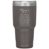 Funny Tumbler For Mothers Moms Shit List Laser Etched 30oz Stainless Steel Tumbler