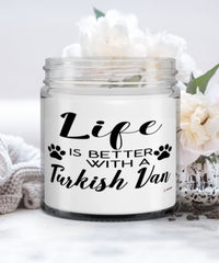 Funny Turkish Van Cat Candle Life Is Better With A Turkish Van 9oz Vanilla Scented Candles Soy Wax