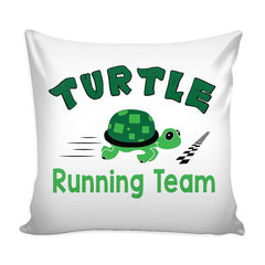 Funny Turtle Graphic Pillow Cover Turtle Running Team