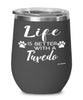 Funny Tuxedo Cat Wine Glass Life Is Better With A Tuxedo 12oz Stainless Steel Black
