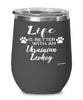 Funny Ukrainian Levkoy Cat Wine Glass Life Is Better With A Ukrainian Levkoy 12oz Stainless Steel Black