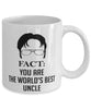Funny Uncle Mug Fact You Are The Worlds B3st Uncle Coffee Cup White