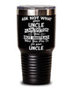 Funny Uncle Tumbler Ask Not What Your Uncle Can Do For You 30oz Stainless Steel Black
