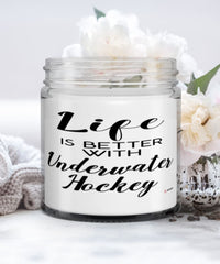 Funny Underwater Hockey Candle Life Is Better With Underwater Hockey 9oz Vanilla Scented Candles Soy Wax
