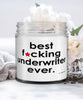 Funny Underwriter Candle B3st F-cking Underwriter Ever 9oz Vanilla Scented Candles Soy Wax