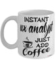 Funny UX Analyst Mug Instant UX Analyst Just Add Coffee Cup White