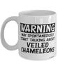 Funny Veiled Chameleon Mug Warning May Spontaneously Start Talking About Veiled Chameleons Coffee Cup White