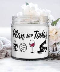 Funny Volleyballer Candle Adult Humor Plan For Today Volleyball Wine 9oz Vanilla Scented Candles Soy Wax