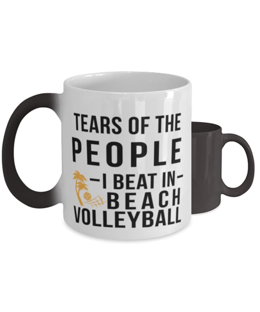 Funny Volleyballer Mug Tears Of The People I Beat In Beach Volleyball Coffee Mug Color Changing 11oz Odditees