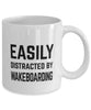 Funny Wakeboarder Mug Easily Distracted By Wakeboarding Coffee Mug 11oz White