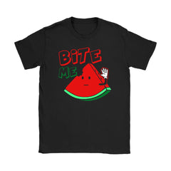Funny Watermelon Shirt Bite Me Gildan Womens T-Shirt