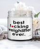 Funny Weightlifting Candle B3st F-cking Weightlifter Ever 9oz Vanilla Scented Candles Soy Wax