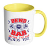 Funny Weightlifting Mug Bend The Bar White 11oz Accent Coffee Mugs