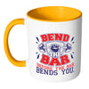 Funny Weightlifting Mug Bend The Bar White 11oz Accent Coffee Mugs