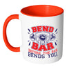 Funny Weightlifting Mug Bend The Bar White 11oz Accent Coffee Mugs