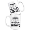 Funny Weightlifting Mug Sex Weights And Protein Shakes 15oz White Coffee Mugs