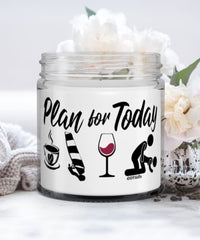 Funny Windsurfer Candle Adult Humor Plan For Today Windsurfing Wine 9oz Vanilla Scented Candles Soy Wax