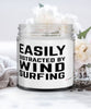 Funny Windsurfer Candle Easily Distracted By Windsurfing 9oz Vanilla Scented Candles Soy Wax