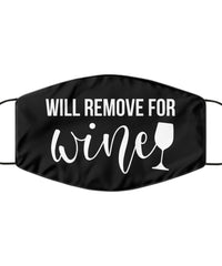 Funny Wine Face Mask Will Remove For Wine Washable And Reusable 100% Polyester