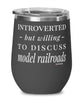 Funny Wine Glass Introverted But Willing To Discuss Model Railroads 12oz Stainless Steel Black